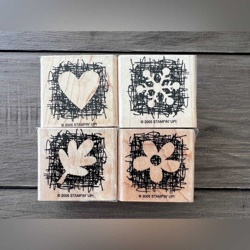 Stampin’ Up! Made From Scratch 2005 Set of 4 Stamps Retired